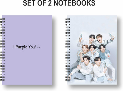 Papco BTS PACK OF 2 NOTEBOOKS A5 Diary Ruled 144 Pages(Multicolor, Pack of 2)