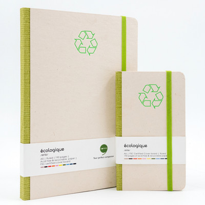 comma Ecologique A5 Size & A6 Pocket Size Combo Assorted Notebook Ruled 192 Pages(Green)