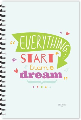 SADAFAL Everything Starts from Dream (Ruled - A5 Size - 8.5 x 5.5 inches) A5 Diary Ruled 160 Pages(Multicolor)