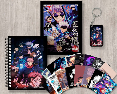 craft maniacs JUJUTSU KAISEN GIFTING SET A5 Notebook RULED 120 Pages(White)