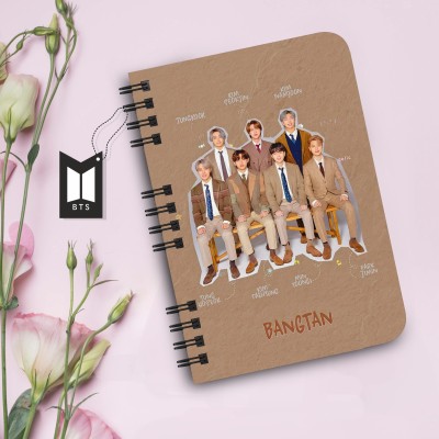 DI-KRAFT BTS Boys Printed Diary for Office use New Collection of BTS 2022 A5 Diary Unruled 160 Pages(Dark Brown)