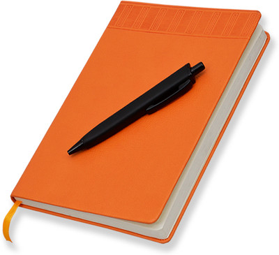 GRYPHUS BY SS CREATION Faux Leather Undated Diary Notebook Personal Planner with pen A5 Notebook Ruled 180 Pages(Orange)