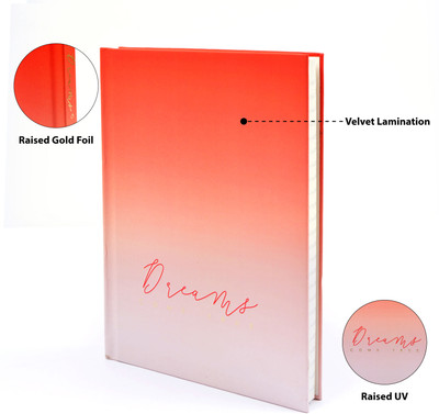 Memorys Dream Series A5 Hardbound Notebook Premium 80 GSM Natural Shade Paper A5 Diary Ruled 192 Pages(Orange)