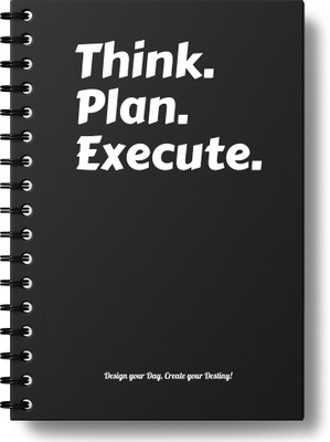 The Papier Ocean Undated Daily Productivity Tracker and Task Organizer A5 Planner Ruled 160 Pages(Black Beauty, Pack of 2)