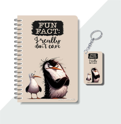 craft maniacs CUTE PUN 2025 NOTEBOOKS & KEYCHAIN A5 Notebook RULED 120 Pages(REDDOSH)