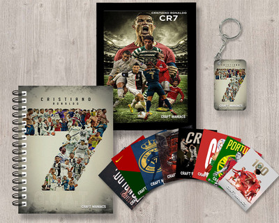 craft maniacs FOOTBALLER GIFTING COMBO A5 Notebook RULED 120 Pages(Multicolor)