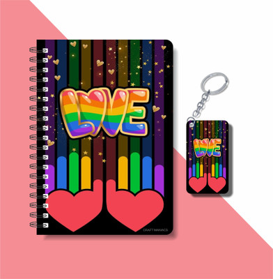 craft maniacs PRIDE A5 Notebook RULED 160 Pages(PRIDE LOVE GRAPHIC ART)