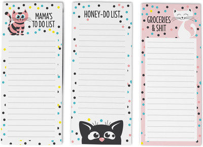 Inkdotpot To-Do List Notepads Regular Note Pad Unruled 150 Pages(Rose Pink, Pack of 3)