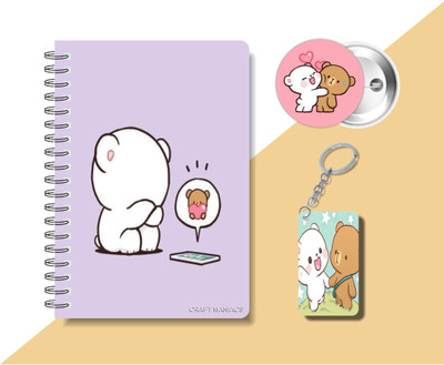 craft maniacs MILK & MOCHA 2024 COLLECTION A5 Notebook RULED 160 Pages(Multicolor)