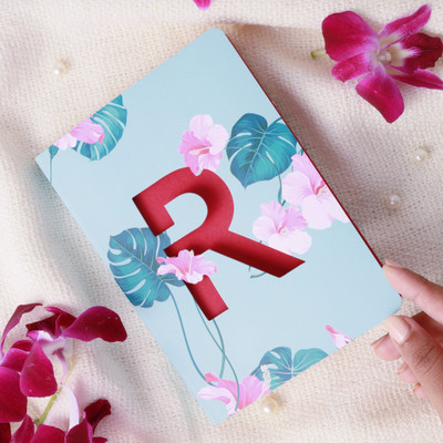 Doodle Initial R lasercut Notebook, B6 (6.69 X 4.72 X 0.5 Inches), 200 Pages, 80 GSM, Diary for Girls B6 Notebook Ruled 192 Pages(MulticolorR)