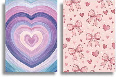 SMART FLOOR Cute diary A5 Diary Unruled 80 Pages(Purple,Pink, Pack of 2)