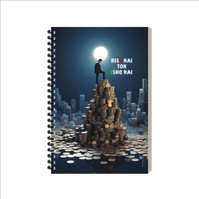 ESCAPER Stock market trading diary A5 Diary Ruled 160 Pages(Risk Hai Toh Ishq Hai)