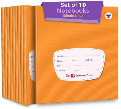 Target Publications Target Single Line Notebooks | Small Single Line Copy | 172 Ruled Pages | Hard Brown Cover | 15.5 cm x 19 cm Approx | Pack of 10 Books | For School, College and Office Use | GSM 58 Regular Notebook Ruled Pages 1720 Pages(Brown, Pack of 10)