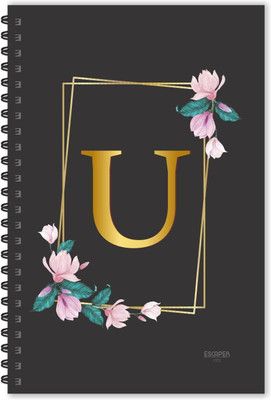 ESCAPER U letter diary (Ruled - A5), U initial Diary, U alphabet Notebook A5 Diary Ruled 160 Pages(Multicolor)