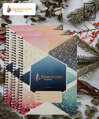 GARGANDASSOCI SPECTRUM A4 Notebook PLAIN AND UNRULLED 180 Pages(Orange, Pack of 3)