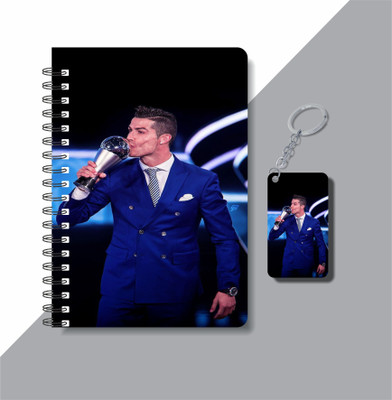 craft maniacs FOOTBALLER DIARY & KEYCHAIN A5 Notebook RULED 120 Pages(Multicolor)