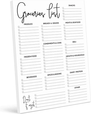 Inkdotpot Grocery list Planner Regular Planner Unruled 54 Pages(White)