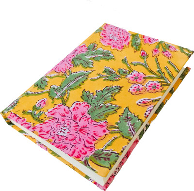 bitskit Block Print Diary Notebook Journal Unlined Unruled Hand-Printed for Everyday Use Regular Planner/Organizer Plain 100 Pages(Multicolor)