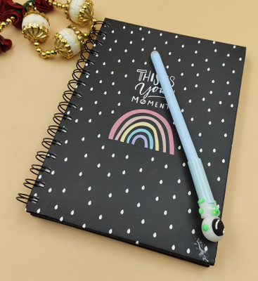 Paper Bear Fancy A4 Diary ruled 80 Pages(Black, Pack of 2)