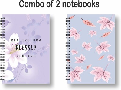 ROT RIX combo of 2 Notebooks A5 Diary Unruled 144 Pages(Purple, Blue, Pack of 2)