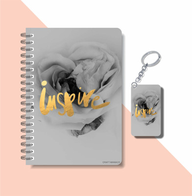 craft maniacs POSTERS 2023 DIARY & KEYCHAIN A5 Note Book RULED 120 Pages(Multicolor)