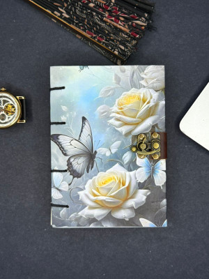 ALBILA HANDICRAFTS Handmade A5 Diary Unruled 200 Pages(Off White)