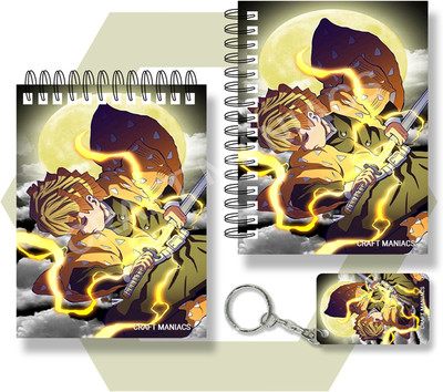 craft maniacs DEMON SLAYER A6 Notebook Unruled 120 Pages(Multicolor, Pack of 2)