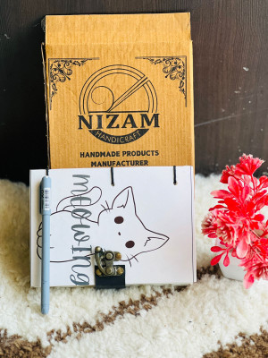 NIZAM HANDICRAFT Meowing Printed Diary Notebook With Lock Clasp For Gift/Office A5 Diary 200 200 Pages(Multicolor)