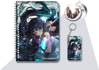 craft maniacs MUICHIRO TOKITO DIARY & BADGE & KEYCHAIN A5 Diary RULED 160 Pages(Multicolor)