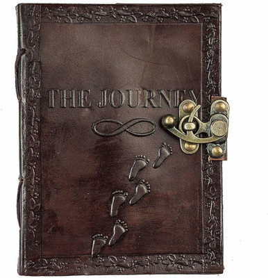 Rjkart Handmade Leather Dairy A5 Diary Unruled 200 Pages(Brown)