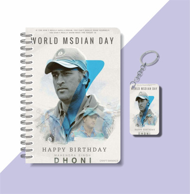 craft maniacs DHONI 2023 NOTEBOOK COLLECTION A5 Note Book RULED 160 Pages(White)