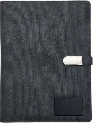 SwagMarvels Smart Executive Diary with Built-in Powerbank – The Perfect Blend of Style Regular Diary Ruled 200 Pages(Black)