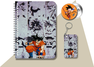 craft maniacs DRAGON BALL Z DIARY & 2 FREEBIE A5 Notebook RULED 120 Pages(Multicolor, Pack of 3)