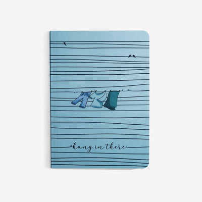The Journal Lab All-Purpose: 90 GSM Natural Shade Paper Flat-lay Opening Dot Grid Pages A5 Notebook Dot Grid 144 Pages(Hang In There Dot Grid)