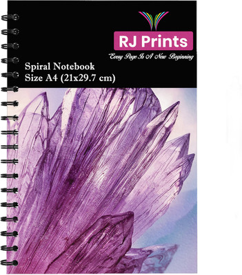 RJPRINTS Spiral Notebook A4 Notebook Regular 200 Pages(Multicolor)