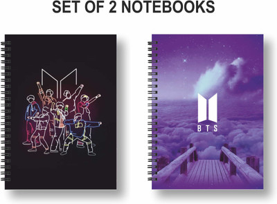 Papco BTS PACK OF 2 NOTEBOOKS A5 Diary Ruled 144 Pages(Multicolor, Pack of 2)