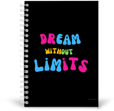 PurpleBees Dream Without Limits Quotes Diary Motivational Notebook | A5 Notebook Plain 150 Pages(Multicolor)