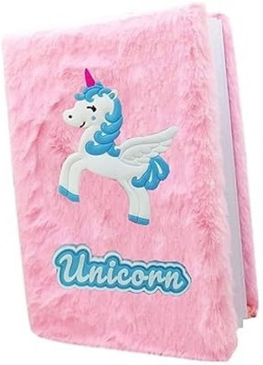 SMKNT Mini Unicorn fur diary for girls A6 Diary Single ruled 160 Pages(Multicolor)