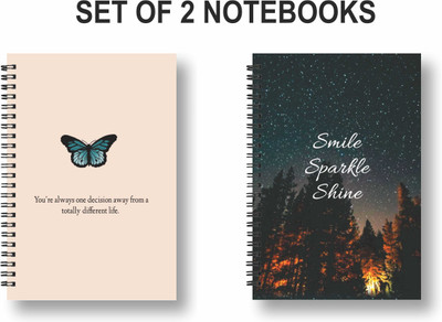ROT RIX combo of 2 Notebooks A5 Diary Unruled 144 Pages(Multicolor, Pack of 2)