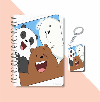 craft maniacs BARE BEARS 2023 COLLECTION A5 Notebook RULED 160 Pages(Multicolor)