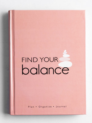 The Journal Lab Find Your Balance Undated Daily Planner and Journal to Schedule Your Day To-Do List and Productivity Tracker and Mood Tracker for Wellness Gratitude Journal with Stickers A5 Journal Designed Pages 300 Pages(Sunset Peach)