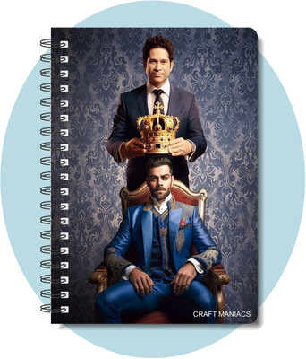 craft maniacs CRICKET 2024 NOTEBOOK COLLECTION A5 Diary RULED 160 Pages(White)