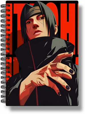 buddytales Itachi Uchiha Anime Notebook A5 Notebook Unruled 120 Pages(Red and Black)