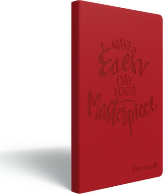 Paperkraft Red Debossed A5 Notebook Unruled 192 Pages(Red)