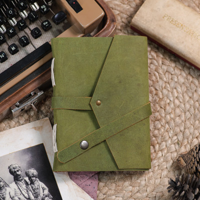 CRAFT JUNKY Recycled Handmade A5 Diary Ruled 200 Pages(Green)