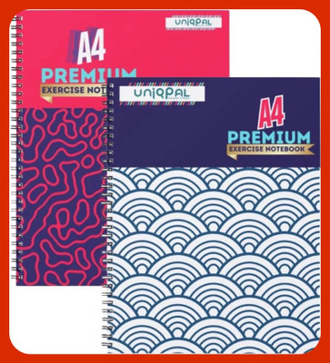 UNIQPAL SPIRAL Notebook A4 Notebook UNRULED/PLAIN 200 Pages(Multicolor, Pack of 2)