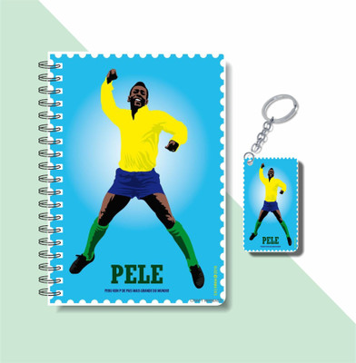 craft maniacs FOOTBALLER DIARY & KEYCHAIN A5 Notebook RULED 120 Pages(Multicolor)