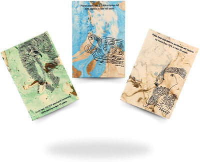 Uneako Fewture calling series sustainable notepad A5 Note Pad rule 60 Pages(Blue, Green, Brown, Pack of 3)