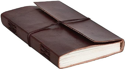 Mateshwari Handicraft handmade leather diary Regular Journal unruled 100 Pages(Brown)