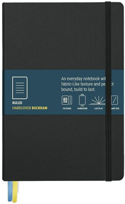 Global Overseas Global Diary A5 Note Book Single ruled 200 Pages(Black)
